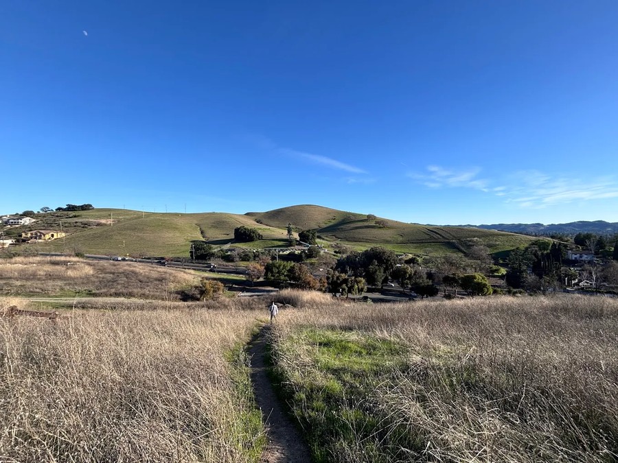 A hiking trail with scenic views at Lime Ridge Open Space, Canterbury Village, Concord, CA 94521.